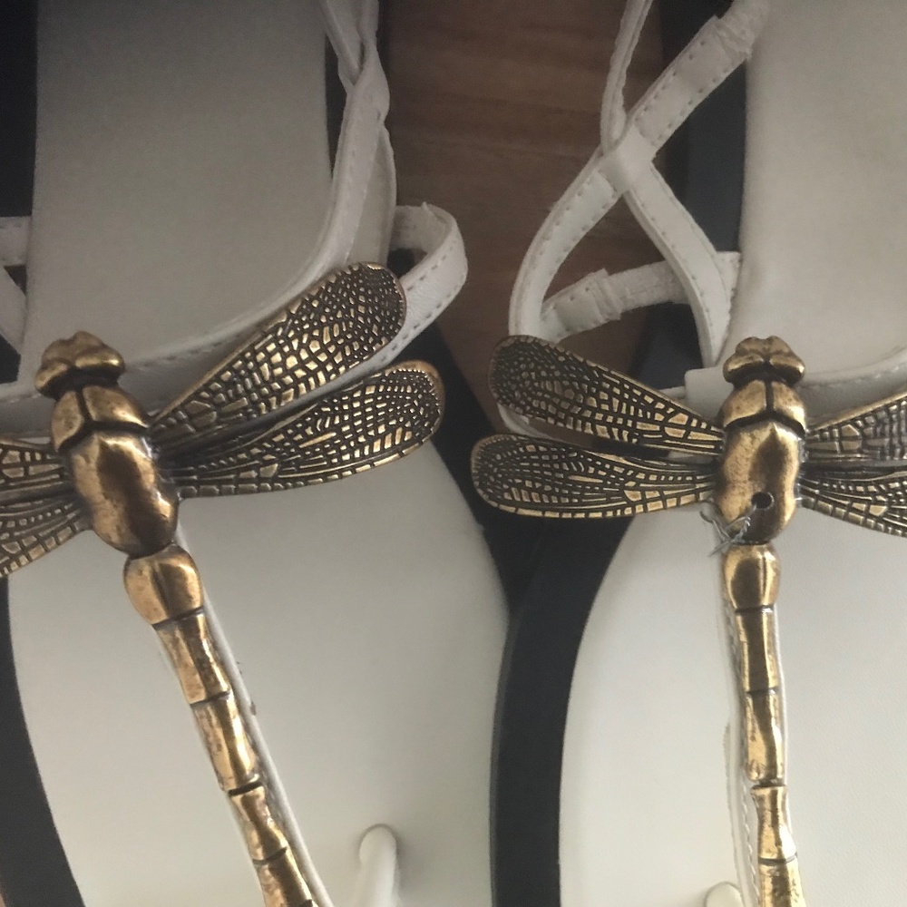 Zara White Dragonfly Sandals
